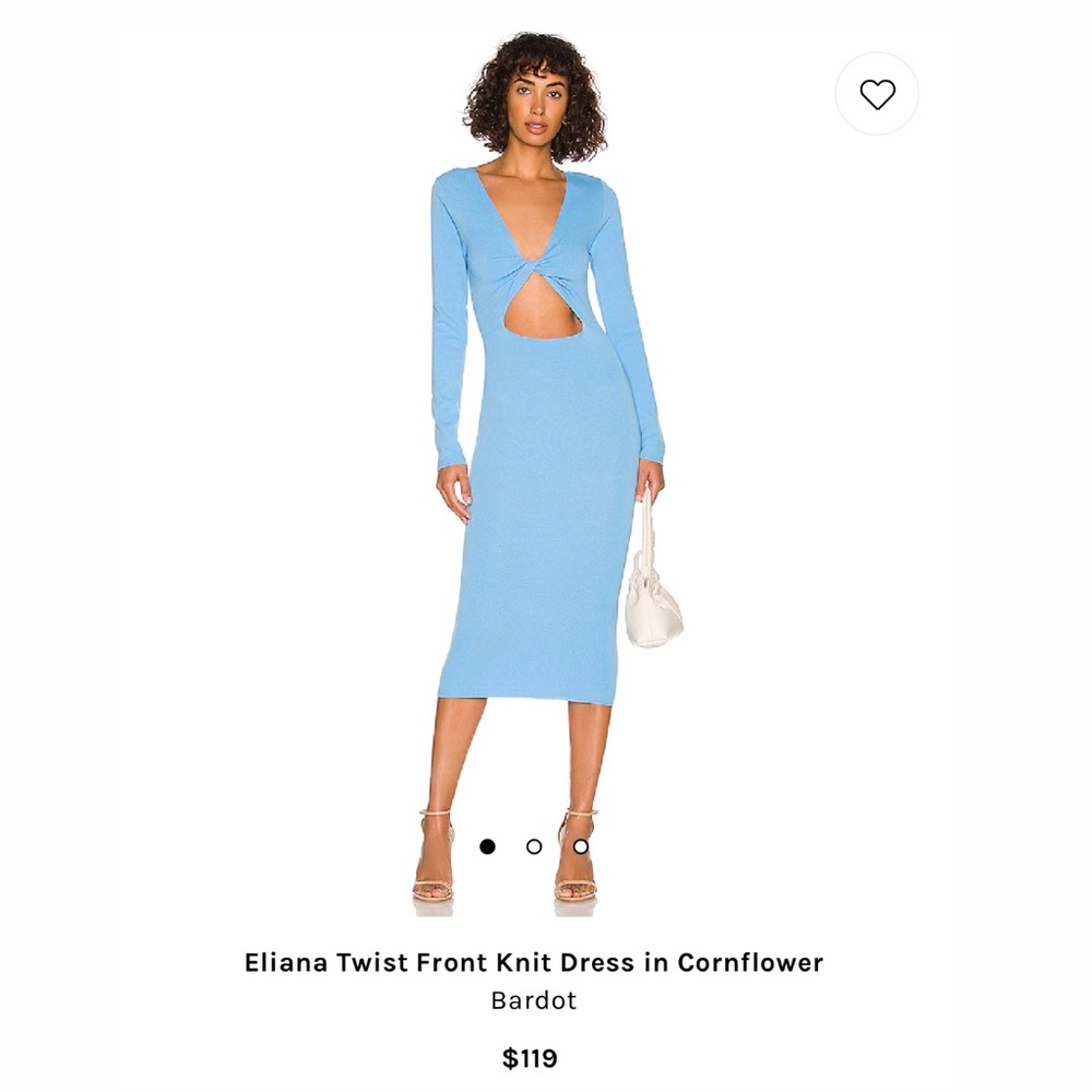 Bardot Eliana Twist Front Knit Dress in Cornflower